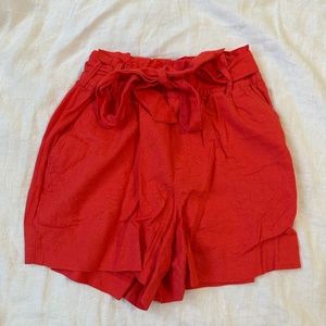 Red orange shorts (NEVER WORN)